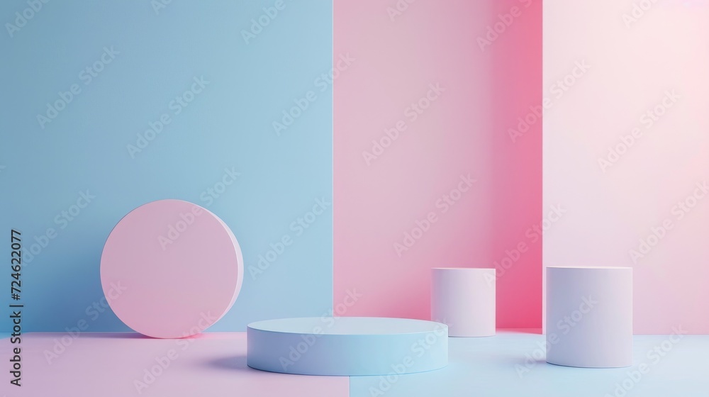 Realistic 3d cylinder pedestal podium. Realistic 3d cylinder pedestal podium.