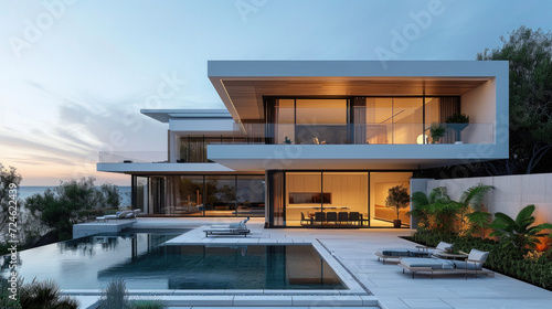 Architecture modern design, concrete house