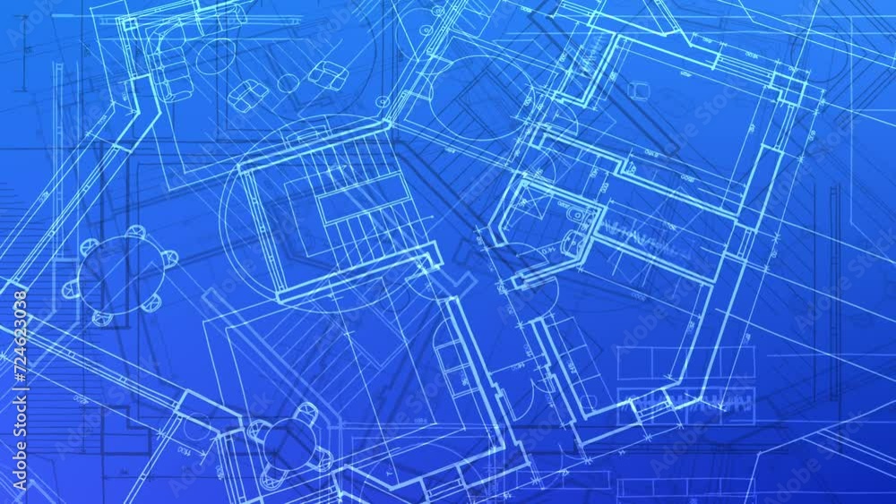 Architecture design: blueprint plan - illustration of a plan modern residential building, technology, industry, business concept illustration: real estate, building, construction, architecture sketch Architecture design: blueprint plan - illustration of a plan modern residential building, technology, industry, business concept illustration: real estate, building, construction, architecture sketch