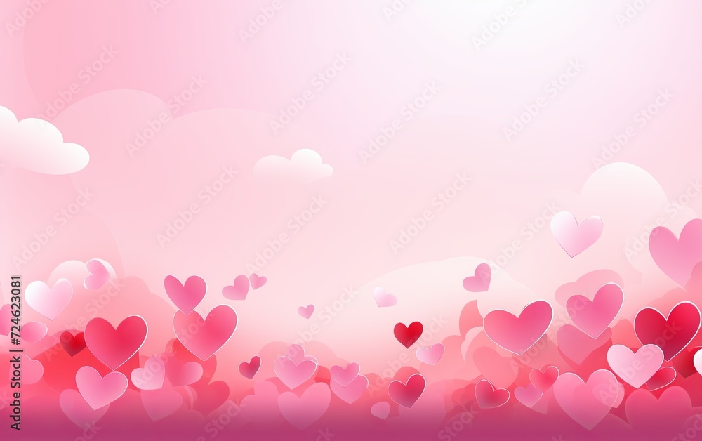 Happy Valentine's Day banner background floating hearts
