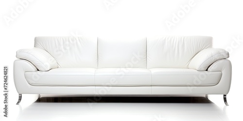 White background isolated side view of a sofa.