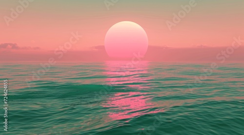 Beautiful sunset background with evening ocean view © Oleg