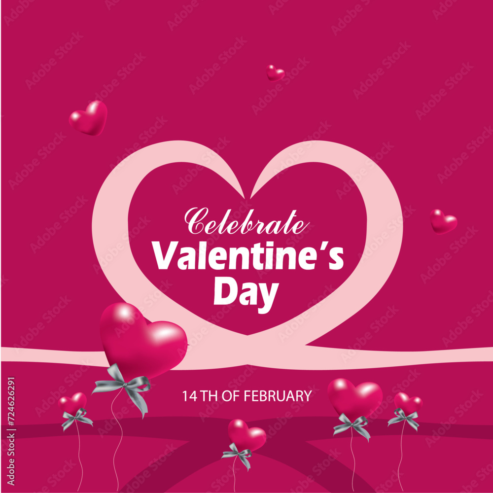 Vector valentine card with hearts