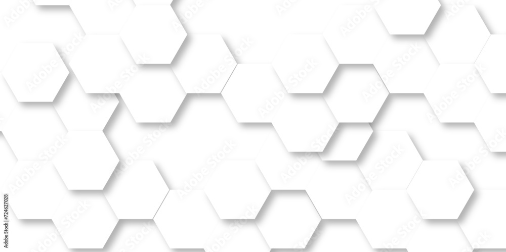 Abstract white background with hexagons pattern. White abstract vector wallpaper with hexagon grid. 3D technology Futuristic honeycomb mosaic white background.
Abstract white background with hexagons pattern. White abstract vector wallpaper with hexagon grid. 3D technology Futuristic honeycomb mosaic white background.