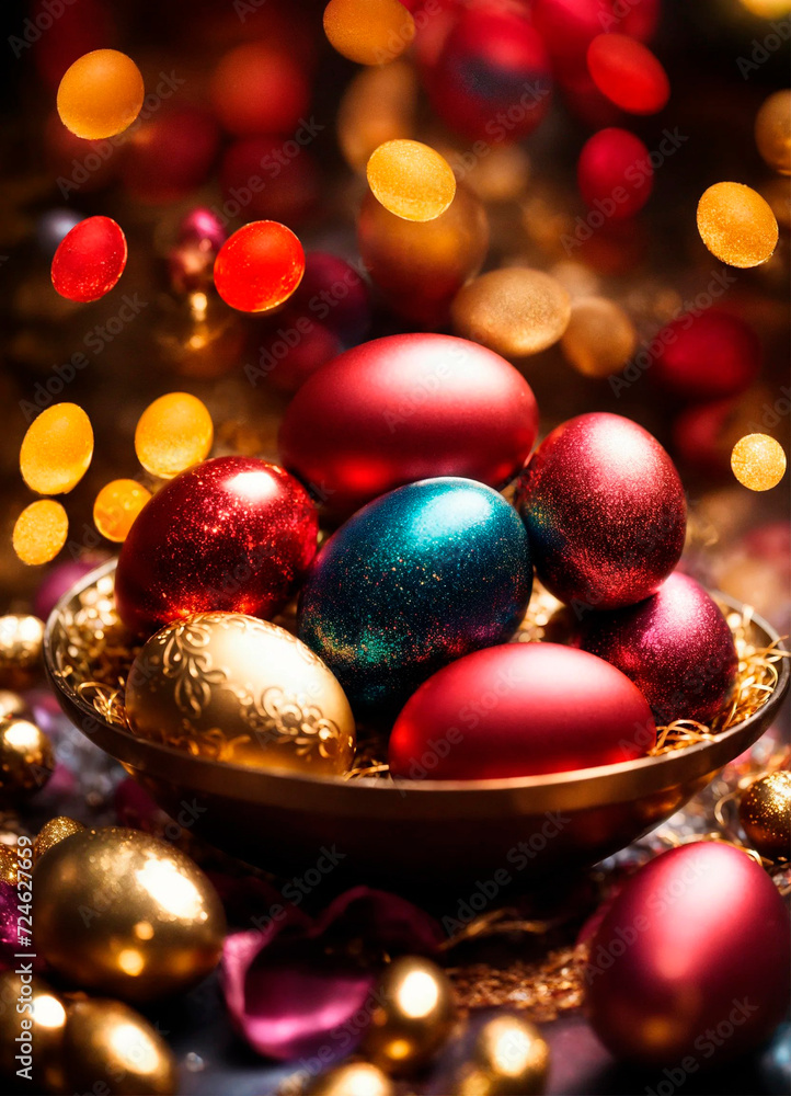 Beautiful Easter eggs for the holiday. Selective focus. Beautiful Easter eggs for the holiday. Selective focus.