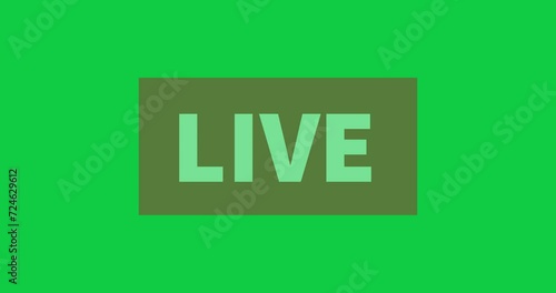 Live Streaming Animation. 4K High Quality Green Screen Video. Transparent Background.
