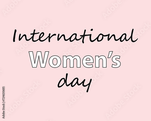 international women's day illustration, calligraphy international women's day, Beautiful female face women's day card 
