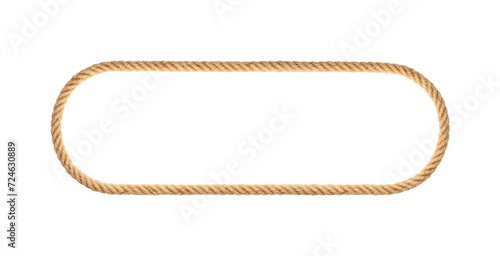 Oval rope frame -Endless rope loop isolated on white, including clipping path