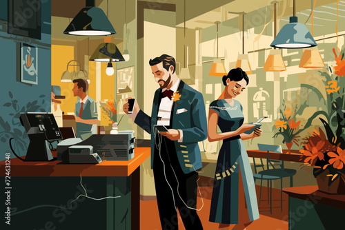 contactless payment in a restaurant