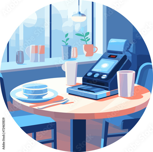 contactless payment in a restaurant
