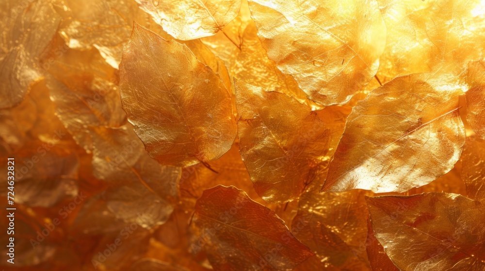 Gold foil leaf texture, glass effect background Gold foil leaf texture, glass effect background