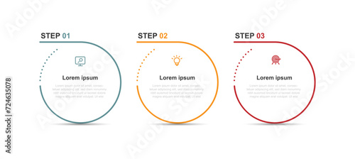 Infographic template vector element with 3 step or option