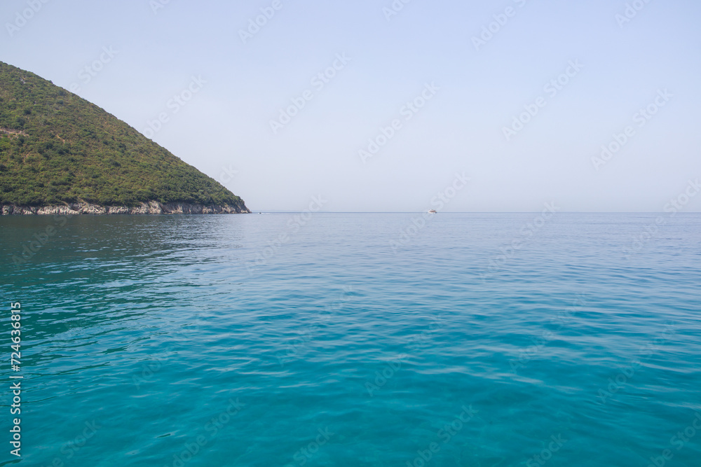 Beautiful seascape with turquoise sea and blue sky