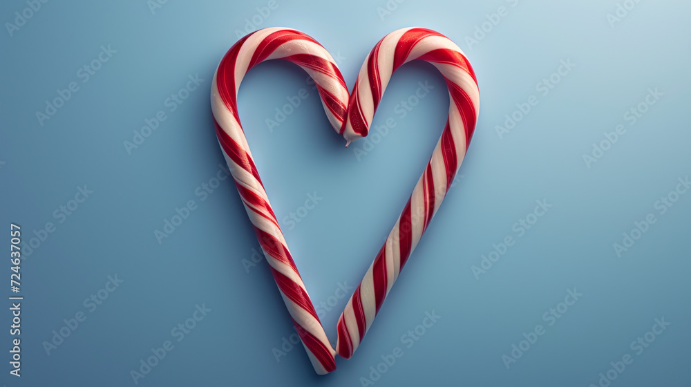 Candy cane heart. Valentine's day concept. 
