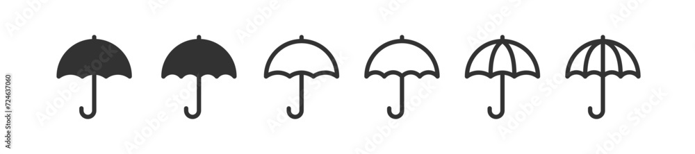 Umbrella icon. Rain weather sign. Waterdrop protect. Season parasol element. Water protect. Vector illustration. Umbrella icon. Rain weather sign. Waterdrop protect. Season parasol element. Water protect. Vector illustration.