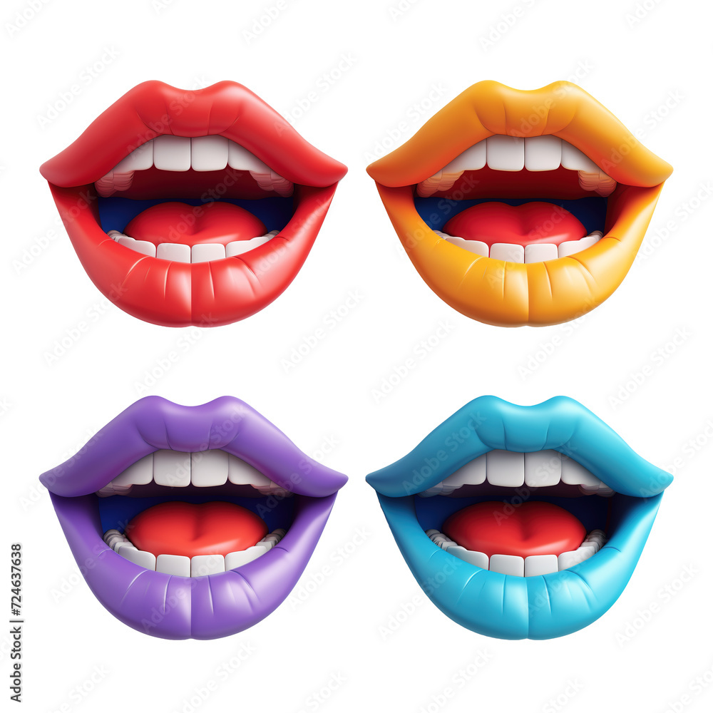 Set of beautiful female lips icon isolated on transparent background Set of beautiful female lips icon isolated on transparent background