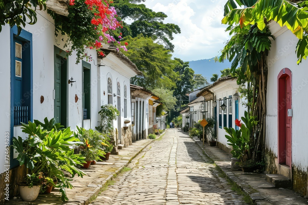 Streets and houses of the historical center in Rio de Janeiro