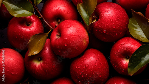 red ripe apples, harvest