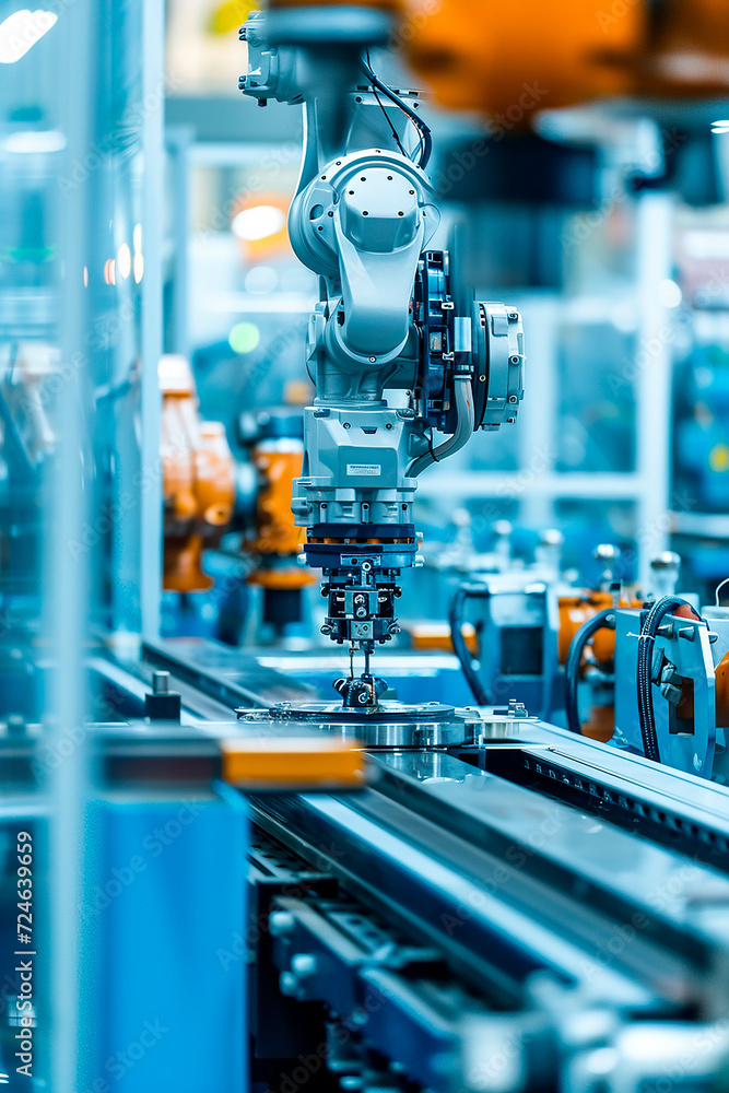 Arm of an assembly robot in a modern factory Arm of an assembly robot in a modern factory