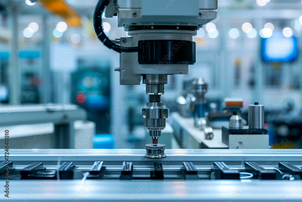 Arm of an assembly robot in a modern factory Arm of an assembly robot in a modern factory