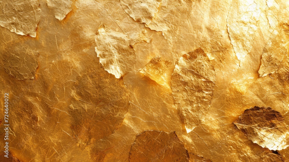 Gold foil leaf texture, glass effect background Gold foil leaf texture, glass effect background