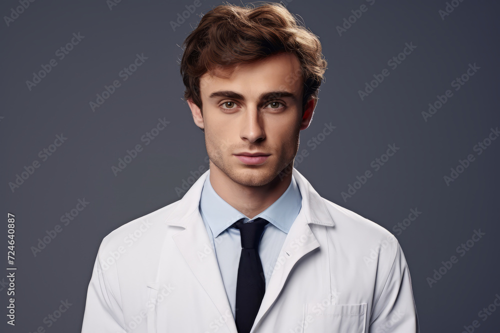 Senior Doctor's Video Conversation. Confident Gaze Capture Senior Doctor's Video Conversation. Confident Gaze Capture