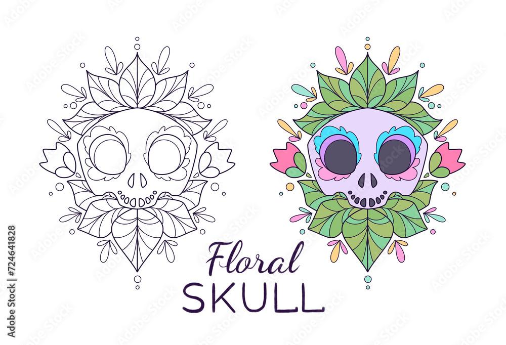 Cute Coloring Page Skull Cute Coloring Page Skull