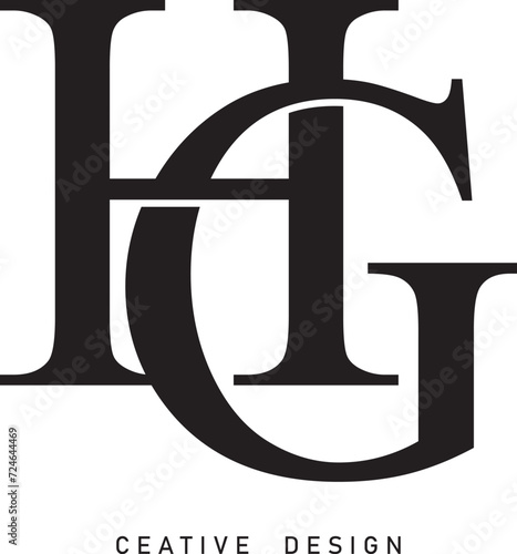 HG, GH letter modern vector logo
