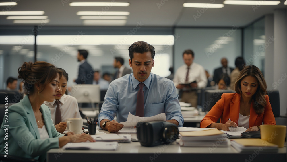 office employee on his desk office employee on his desk