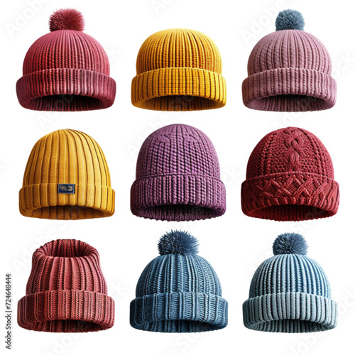 Winter hat vector. Knitted red hat. Winter hat, beanie on a white background. vector illustration 