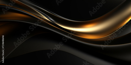 Black and gold wallpaper with a gold background   Abstract luxury dark background with golden metallic waves  Modern Luxury Background 