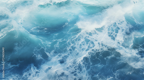 Dive into the surreal beauty of an aerial ocean shot with fluid waves, rendered in Cinema4D, featuring light yellow and teal hues, creating soft, dreamy scenes. © Miracle Arts