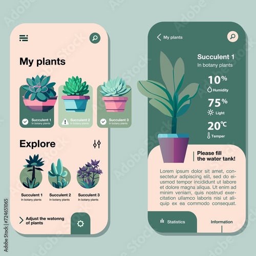 Plant Store, mobile app, mobileui, uiux, bare minimum app, cleanui, Various succulents, cacti photo