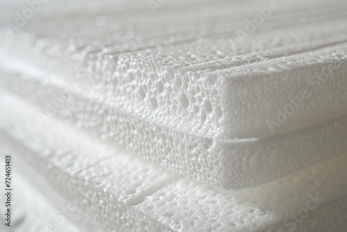 Close up of a thick white Styrofoam sheet a versatile expanded polystyrene insulation material