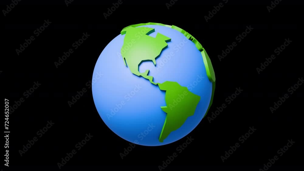 Simple 3d animation of Earth revolving on black background Simple 3d animation of Earth revolving on black background