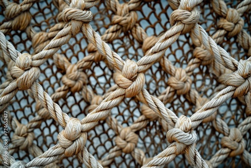 Close up of net pattern Various sports and fishing nets Rope texture