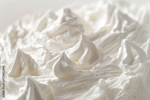 Close up of white whipped or sour cream on plain background