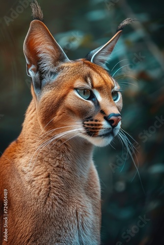 Portrait desert cats Caracal or African lynx