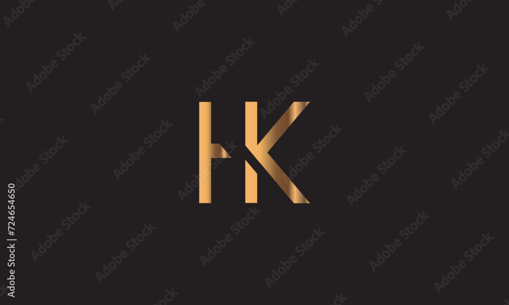 HK, KH , K , H , Abstract Letters Logo Monogram - obrazy, fototapety, plakaty 