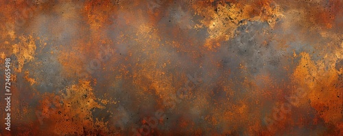 Grunge rusty orange brown metal corten steel stone concrete wall or floor background rust texture, Generative AI