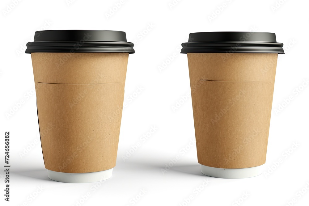 Coffee in a blank takeaway cup with packaging template mockup Coffee in a blank takeaway cup with packaging template mockup