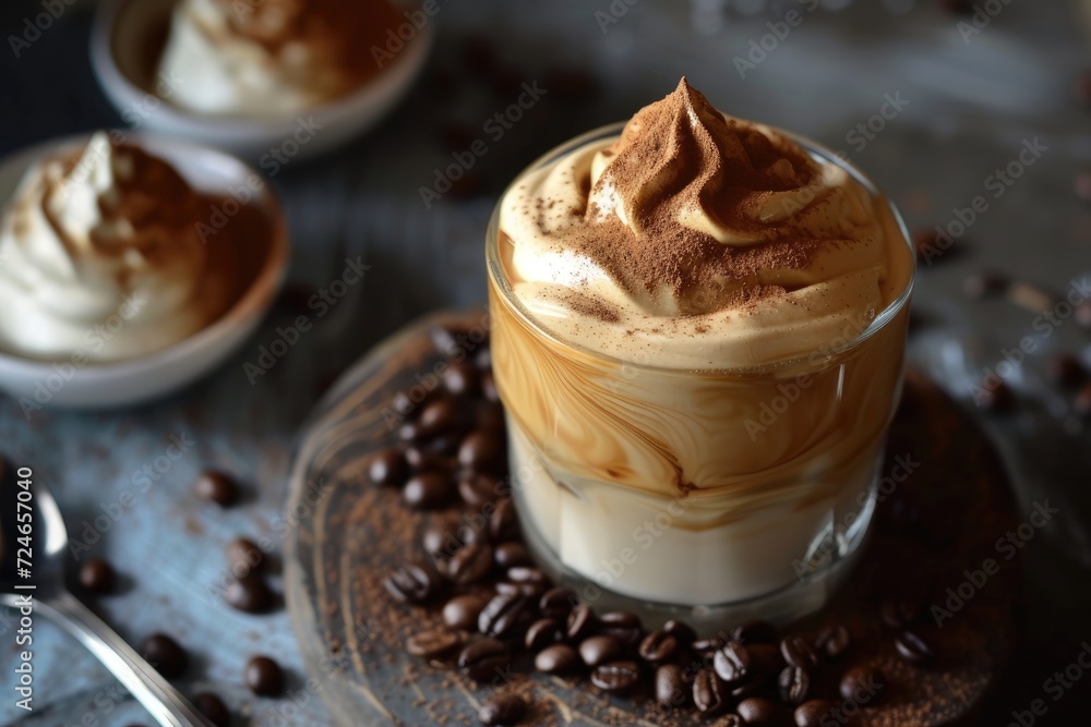 Coffee whipped into a froth Coffee whipped into a froth