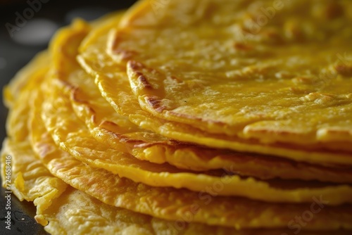 Corn tortillas staple food in many Latin American cuisines made with nixtamalized corn photo
