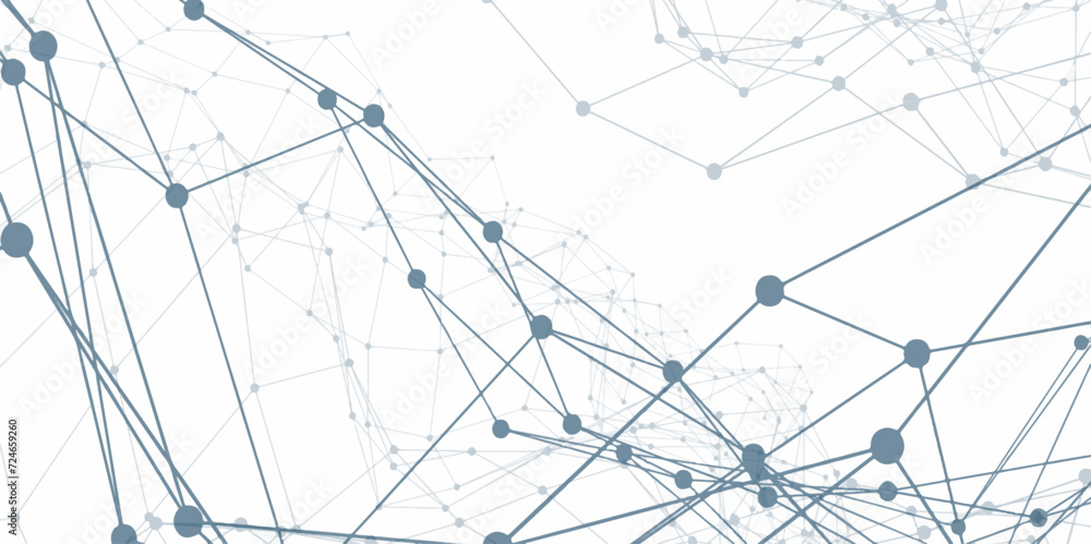 Technology abstract white digital background of points and lines ...