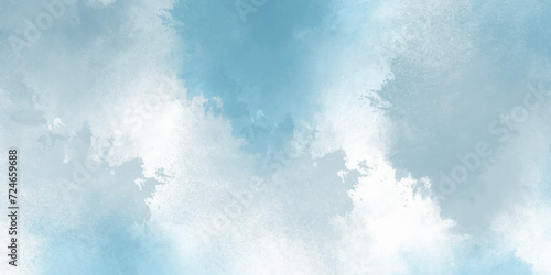 Cirrus Clouds in a Blue Sky blue sky with cloud closeup background. Abstract blue sky Watercolor background, Illustration, texture for design. hand painted abstract art blue watercolor background.