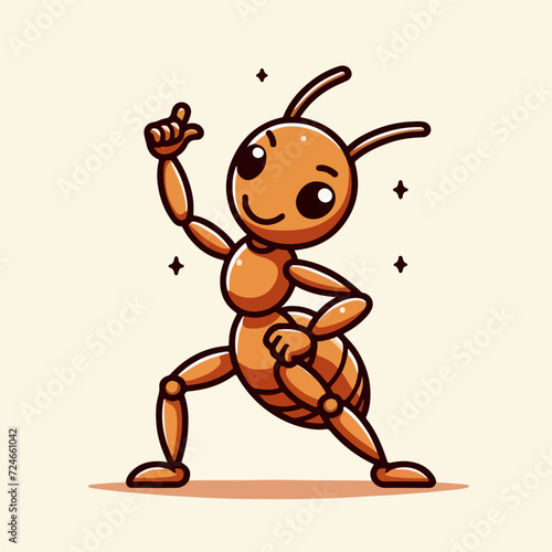 cute ant cartoon character