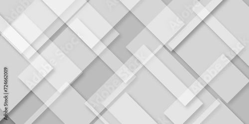Abstract geometric white and silver grey seamless dynamic minimalistic elegant background. Business technology white and gray color modern abstract vector geometric texture overlapping square pattern.