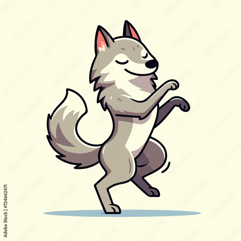cute wolf cartoon character mascot cute wolf cartoon character mascot