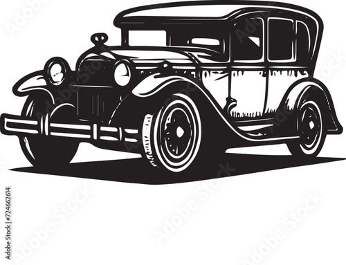 Set of Vintage Retro Cars. Vector silhouettes isolated on white.