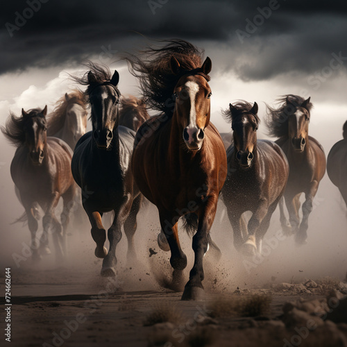 Trot of wild horses © Lenka